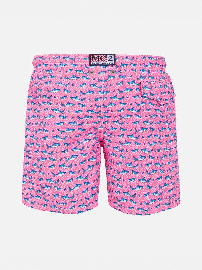 Mc2 Saint Barth Costume Da Bagno Da Bambino In Tessuto Leggero Con Stampa Squali