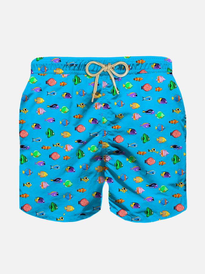Mc2 Saint Barth Costume da bagno da bambino in tessuto leggero con stampa pesci