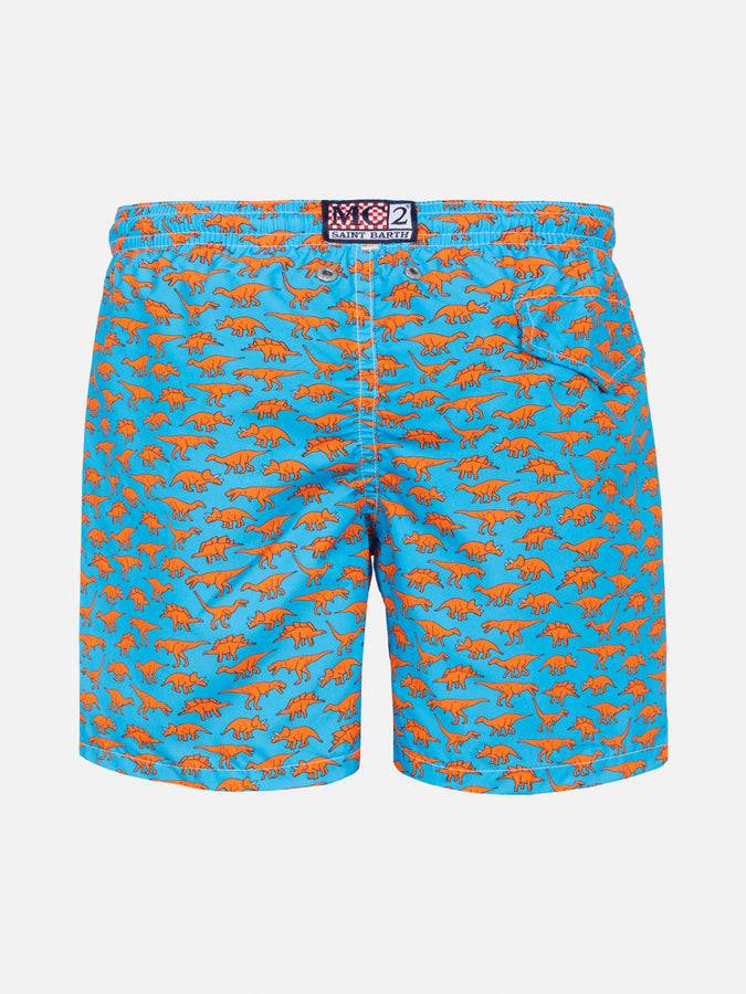 Mc2 Saint Barth Costume Da Bagno Da Bambino In Tessuto Leggero Con Stampa Dinosauri