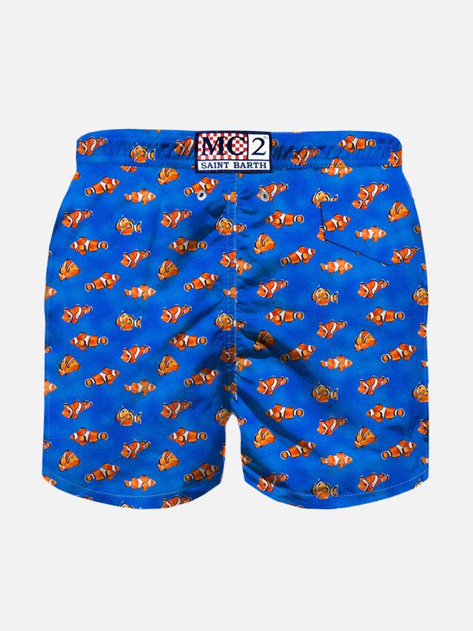 Mc2 Saint Barth Costume Da Bagno Da Bambino In Tessuto Leggero Con Stampa Pesci Pagliaccio