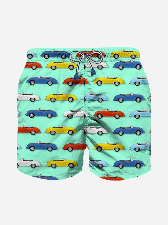 Mc2 Saint Barth Costume da bagno da bambino in tessuto leggero con stampa auto multicolore