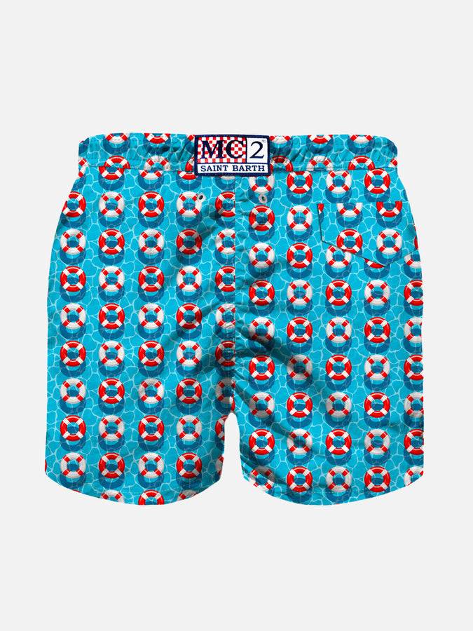 Mc2 Saint Barth Costume Da Bagno Da Bambino In Tessuto Leggero Con Stampa Salvagente