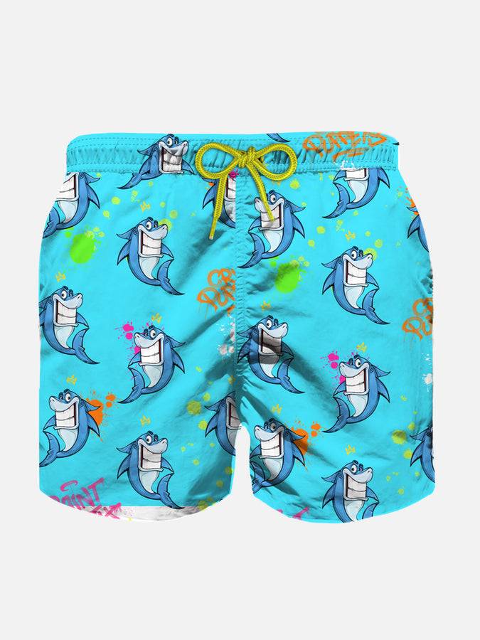 Mc2 Saint Barth Costume da bagno da bambino in tessuto leggero con stampa Crypto shark | CRYPTO BURATTINI EDIZIONE SPECIALE