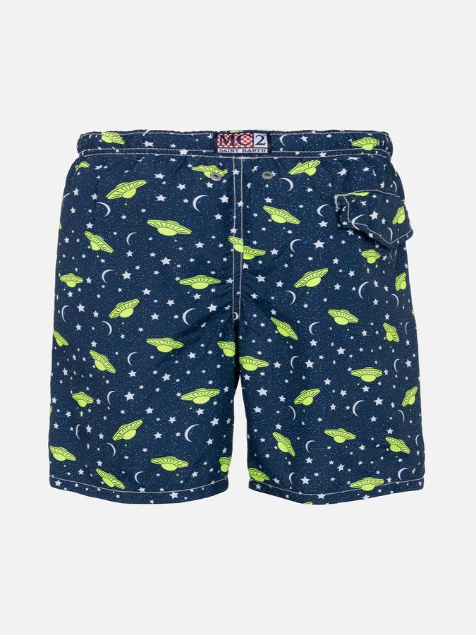 Mc2 Saint Barth Costume Da Bagno Da Bambino In Tessuto Leggero Con Stampa UFO