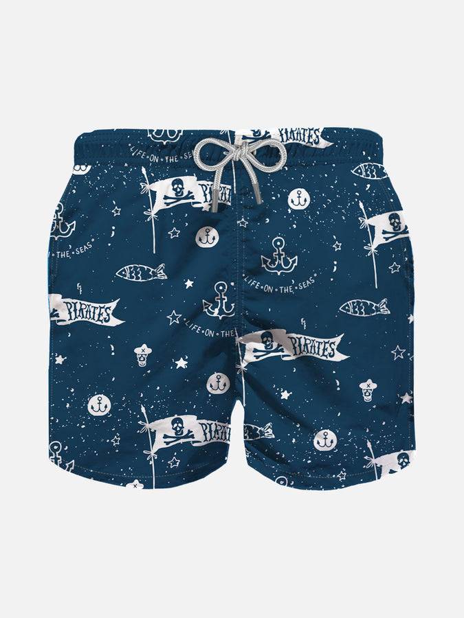 Mc2 Saint Barth Costume da bagno da bambino in tessuto leggero con stampa pirati