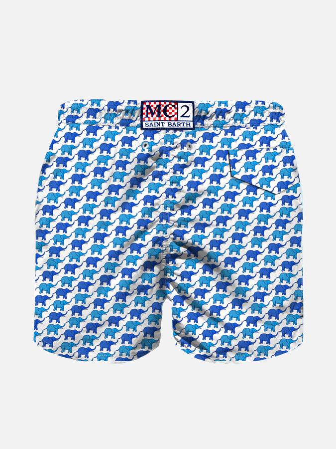 Mc2 Saint Barth Costume Da Bagno Da Bambino In Tessuto Leggero Con Stampa Elefante