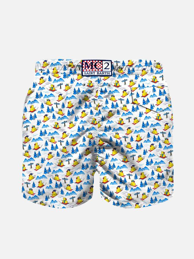 Mc2 Saint Barth Costume Da Bagno Da Bambino In Tessuto Leggero Con Papera Nevosa
