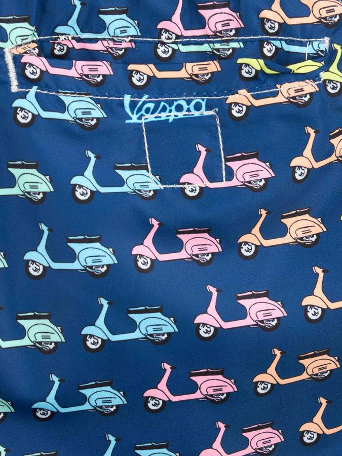 Mc2 Saint Barth Costume Da Bagno Da Bambino In Tessuto Leggero Jean Lighting Con Stampa Vespa | EDIZIONE SPECIALE VESPA
