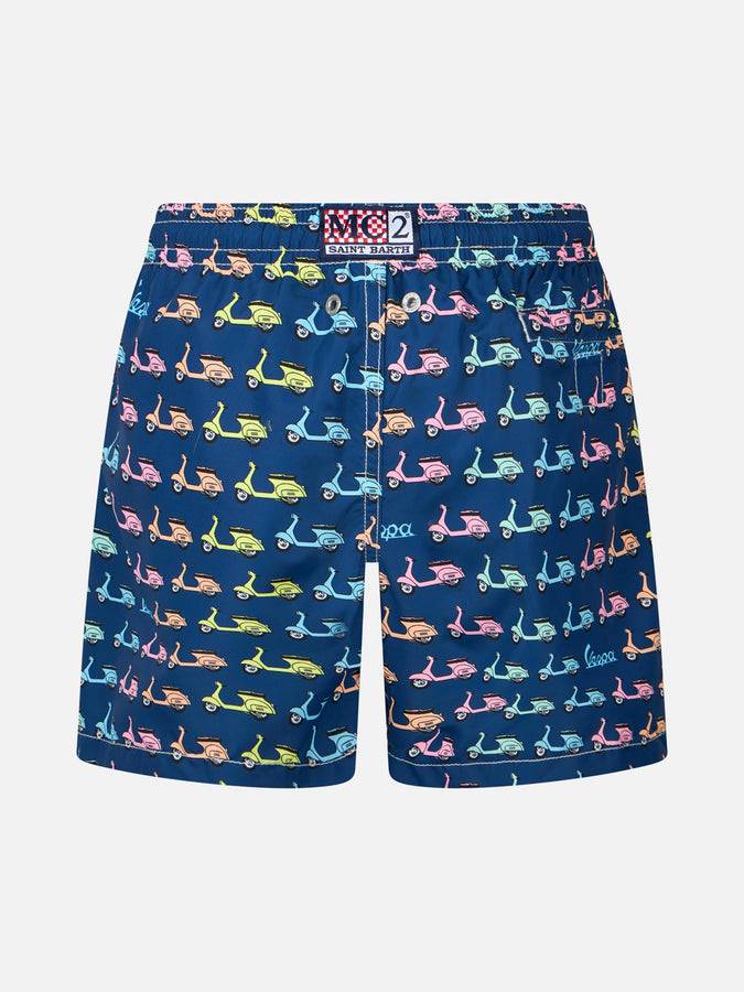 Mc2 Saint Barth Costume Da Bagno Da Bambino In Tessuto Leggero Jean Lighting Con Stampa Vespa | EDIZIONE SPECIALE VESPA
