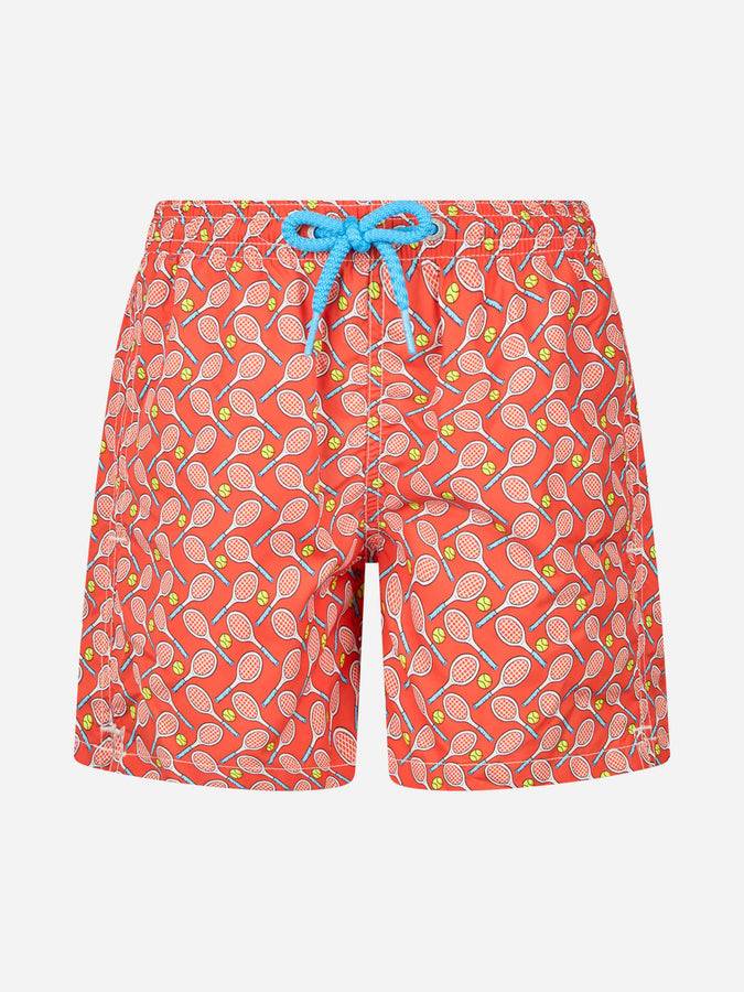 Mc2 Saint Barth Costume da bagno da bambino in tessuto leggero Jean Lighting con stampa tennis