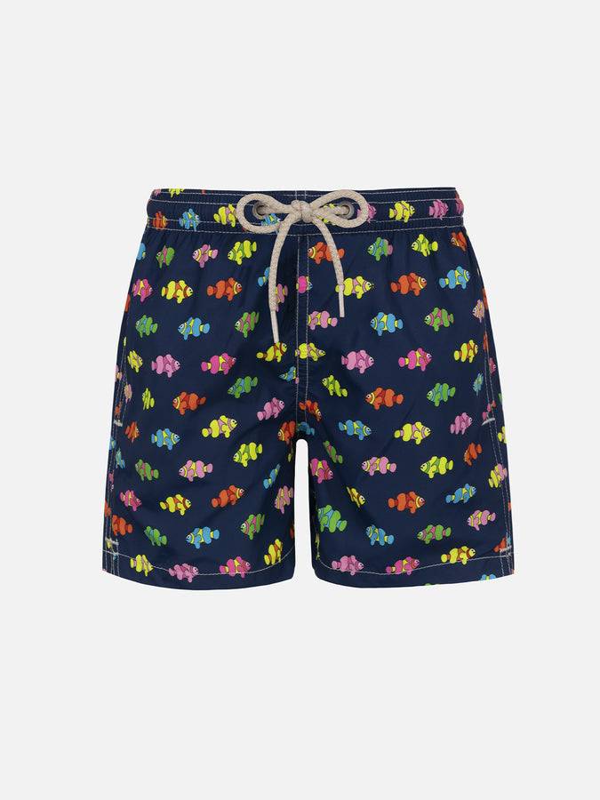Mc2 Saint Barth Costume da bagno da bambino in tessuto leggero Jean Lighting con stampa pesci