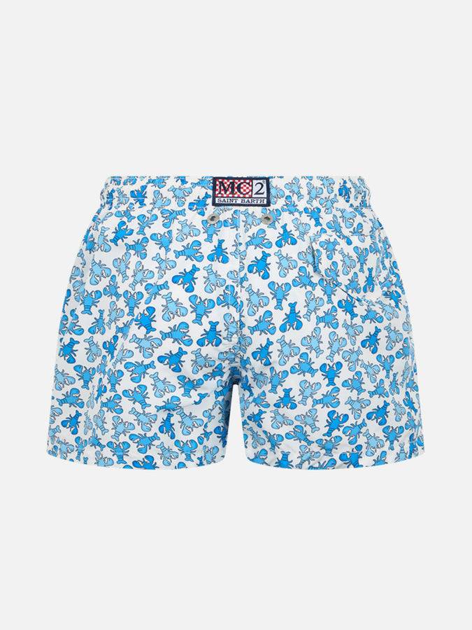 Mc2 Saint Barth Costume Da Bagno Da Bambino In Tessuto Leggero Jean Lighting Con Stampa Aragosta