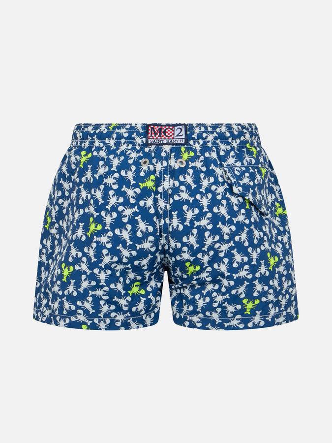Mc2 Saint Barth Costume Da Bagno Da Bambino In Tessuto Leggero Jean Lighting Con Stampa Aragoste