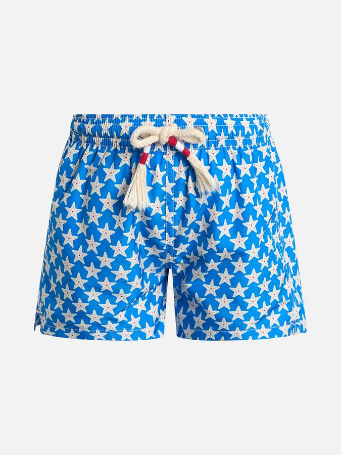 Mc2 Saint Barth Costume Da Bagno Da Bambino In Tessuto Leggero Jean Lighting 70 Con Stampa Stelle Marine