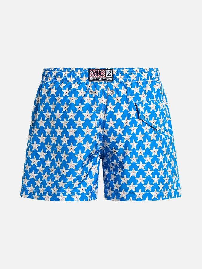 Mc2 Saint Barth Costume Da Bagno Da Bambino In Tessuto Leggero Jean Lighting 70 Con Stampa Stelle Marine