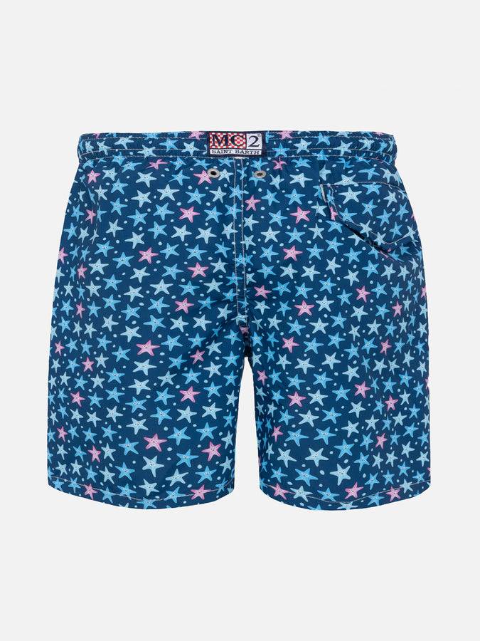 Mc2 Saint Barth Costume Da Bagno Da Bambino In Tessuto Leggero Jean Lighting Con Stampa Stelle Marine