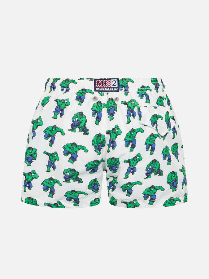 Mc2 Saint Barth Costume Da Bagno Da Bambino In Tessuto Leggero Jean Lighting Con Stampa Hulk | EDIZIONE SPECIALE MARVEL