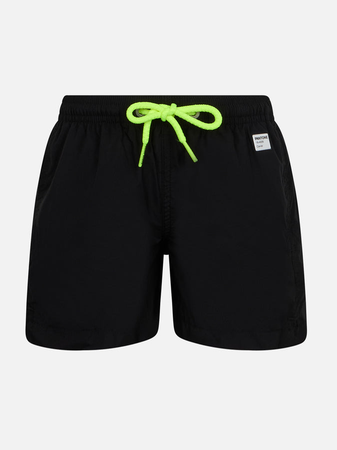 Mc2 Saint Barth Costume da bagno da bambino in tessuto leggero nero Jean Lighting Pantone | EDIZIONE SPECIALE PANTONE