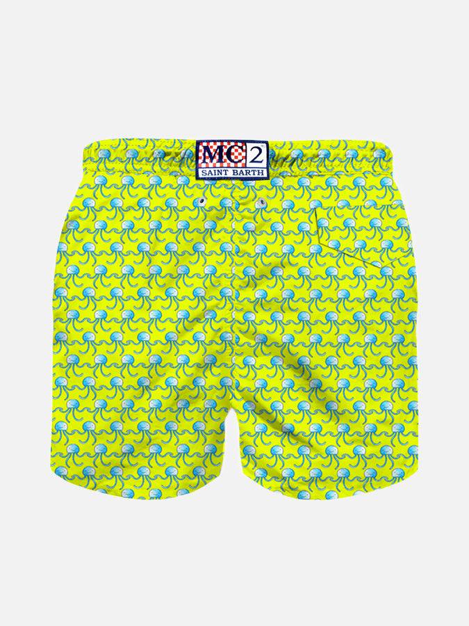 Mc2 Saint Barth Costume Da Bagno Da Bambino In Tessuto Leggero Stampa Meduse