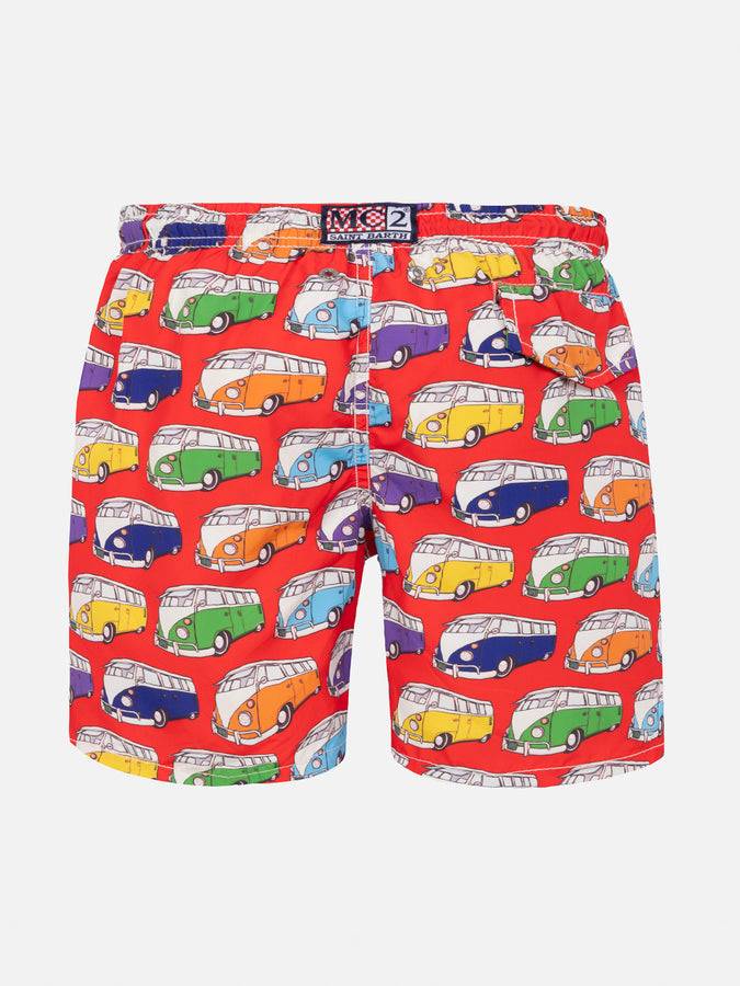 Mc2 Saint Barth Costume Da Bagno Da Bambino In Tessuto Leggero Stampa Van