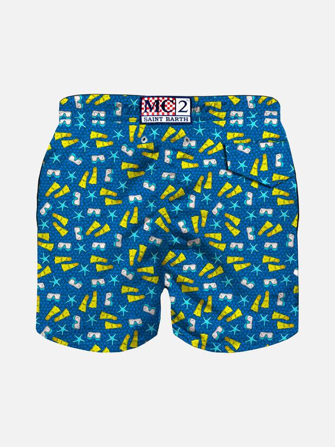Mc2 Saint Barth Costume Da Bagno Da Bambino In Tessuto Leggero Stampa Snorkeling