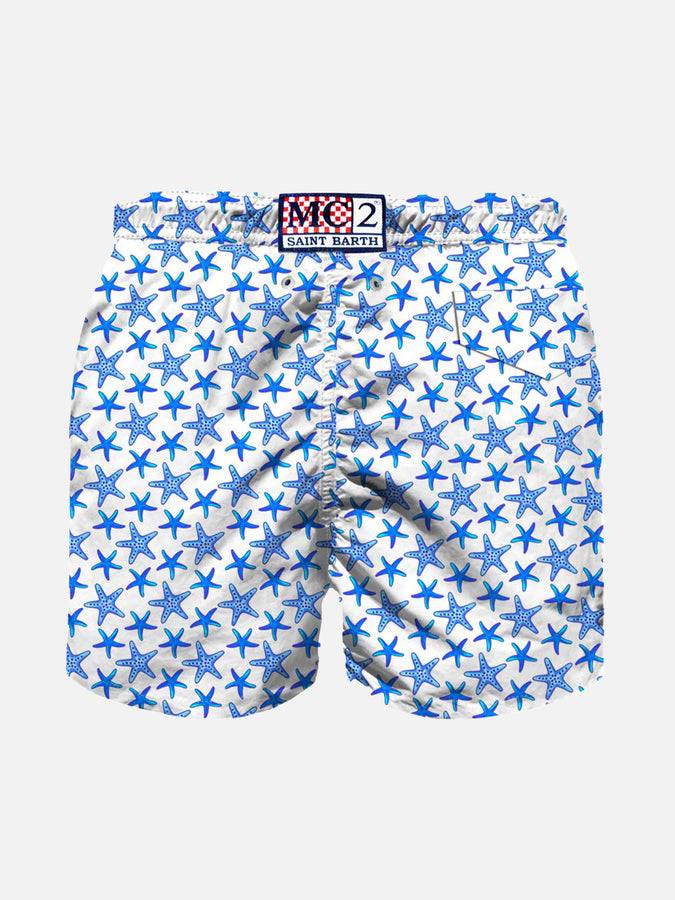 Mc2 Saint Barth Costume Da Bagno Da Bambino Leggero Con Stampa Micro Stelle Marine
