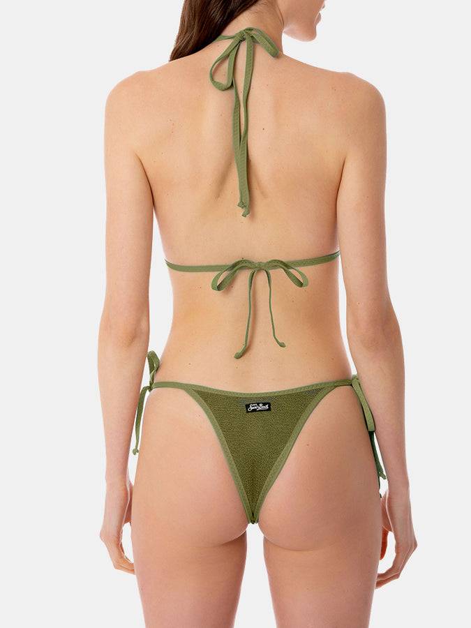 Mc2 Saint Barth Costume Da Bagno Da Donna A Triangolo Crinkle Verde Bosco