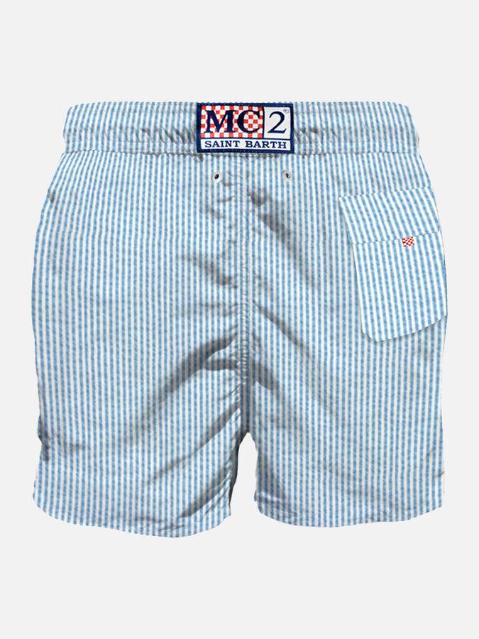 Mc2 Saint Barth Costume Da Bagno Da Uomo Azzurro Con Taschino