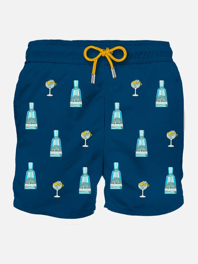 Mc2 Saint Barth Costume da bagno da uomo blu classico con stampa Gin Mare | @GIN MARE EDIZIONE SPECIALE