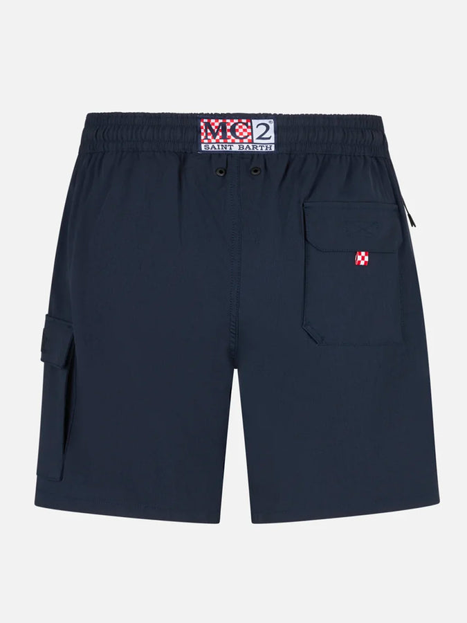 Mc2 Saint Barth Costume Da Bagno Da Uomo Blu Navy Comfort Ed Elasticizzato