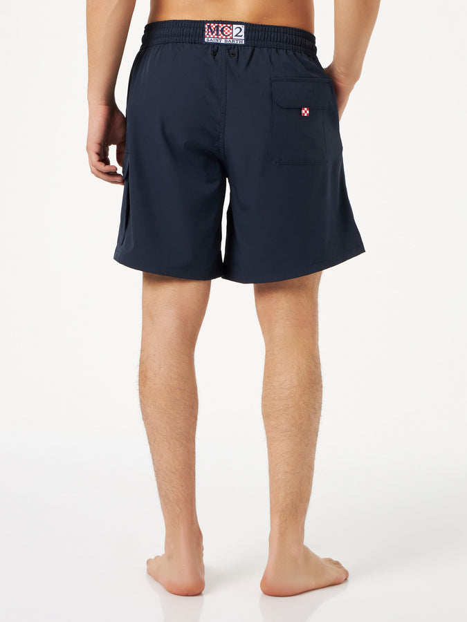 Mc2 Saint Barth Costume Da Bagno Da Uomo Blu Navy Comfort Ed Elasticizzato