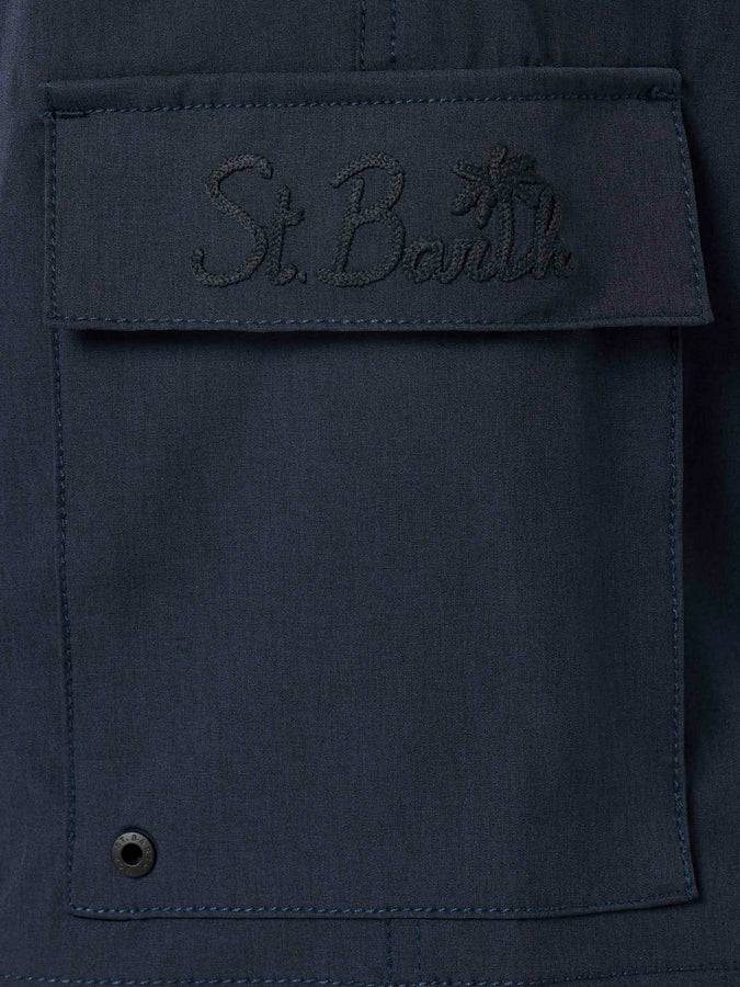 Mc2 Saint Barth Costume Da Bagno Da Uomo Blu Navy Comfort Ed Elasticizzato