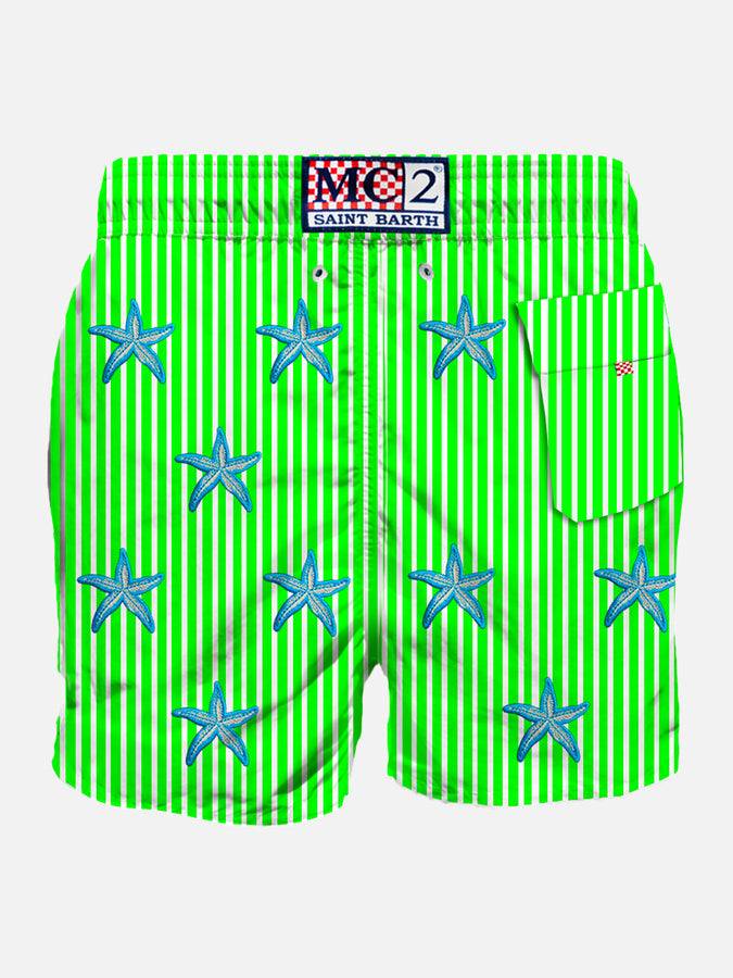 Mc2 Saint Barth Costume Da Bagno Da Uomo Classico Con Ricamo Stelle Marine