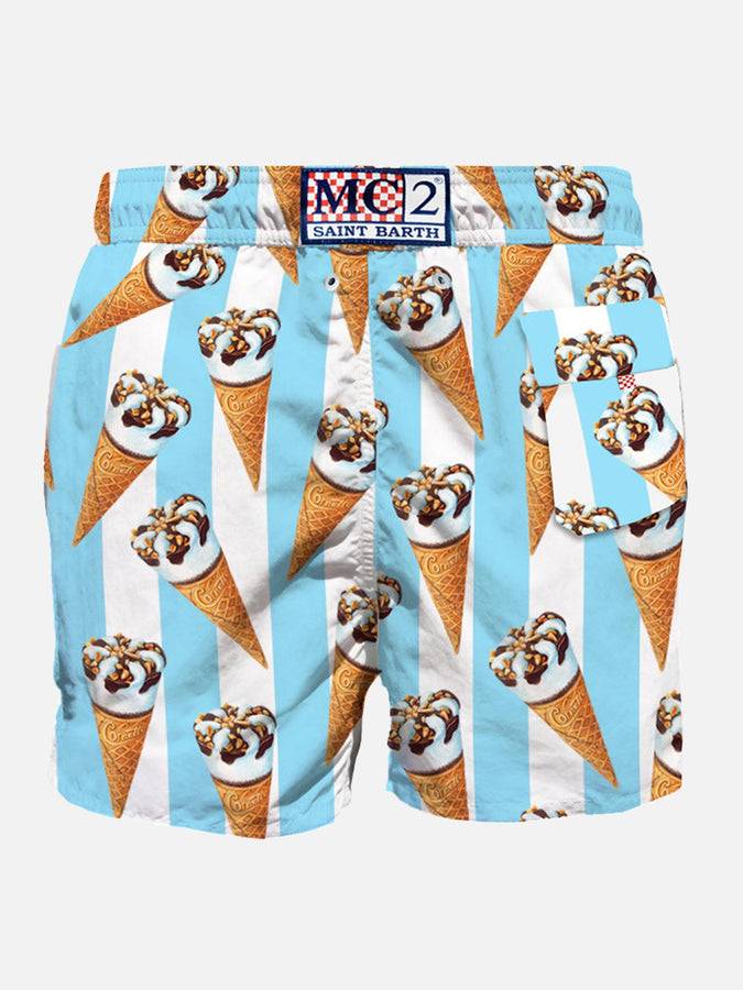 Mc2 Saint Barth Costume Da Bagno Da Uomo Classico Con Stampa Cornetto | ALGIDA® EDIZIONE SPECIALE