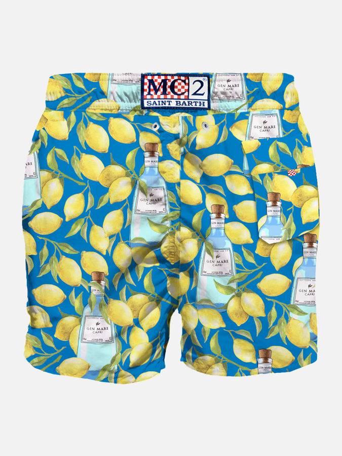 Mc2 Saint Barth Costume Da Bagno Da Uomo Classico Con Stampa Limoni | GIN MARE EDIZIONE SPECIALE