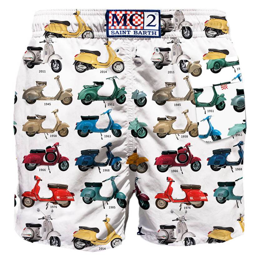 Mc2 Saint Barth Costume Da Bagno Da Uomo Classico Con Stampa Vespa® | EDIZIONE SPECIALE VESPA®