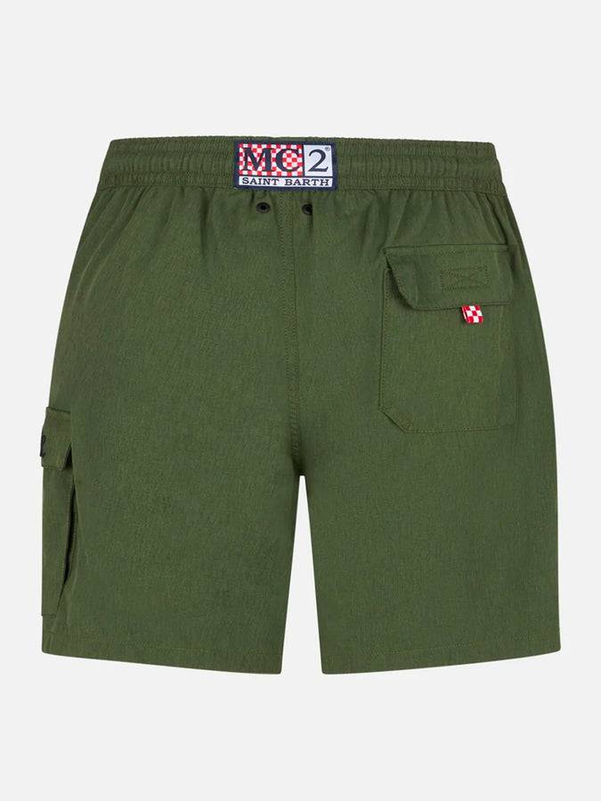 Mc2 Saint Barth Costume Da Bagno Da Uomo Comfort Ed Elasticizzato Colore Verde Militare
