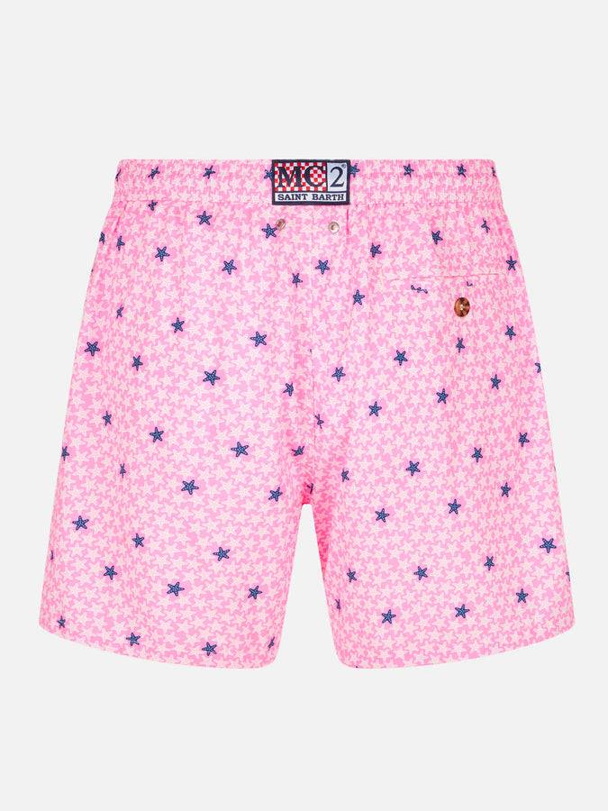 Mc2 Saint Barth Costume Da Bagno Da Uomo Comfort In Tessuto Leggero Con Stampa Stelle Marine