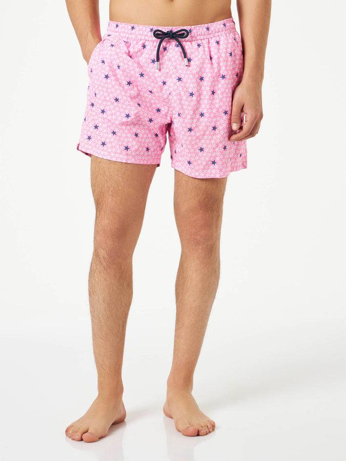 Mc2 Saint Barth Costume Da Bagno Da Uomo Comfort In Tessuto Leggero Con Stampa Stelle Marine