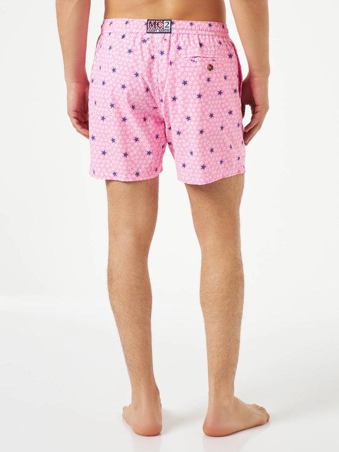 Mc2 Saint Barth Costume Da Bagno Da Uomo Comfort In Tessuto Leggero Con Stampa Stelle Marine