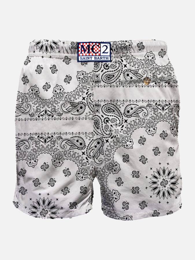 Mc2 Saint Barth Costume Da Bagno Da Uomo Con Stampa Bandana Bianca