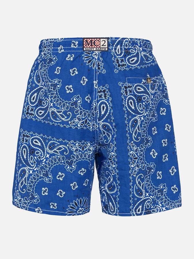 Mc2 Saint Barth Costume Da Bagno Da Uomo Con Stampa Bandana Blu