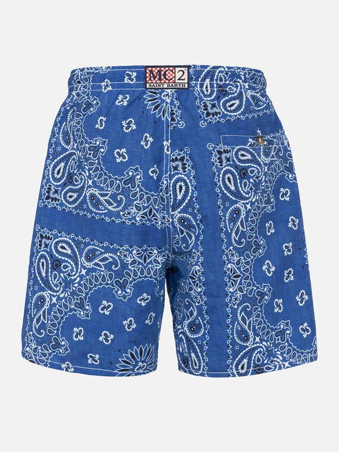 Mc2 Saint Barth Costume Da Bagno Da Uomo Con Stampa Bandana In Denim