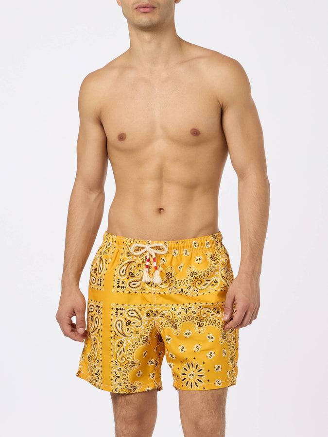Mc2 Saint Barth Costume Da Bagno Da Uomo Con Stampa Bandana Ocra