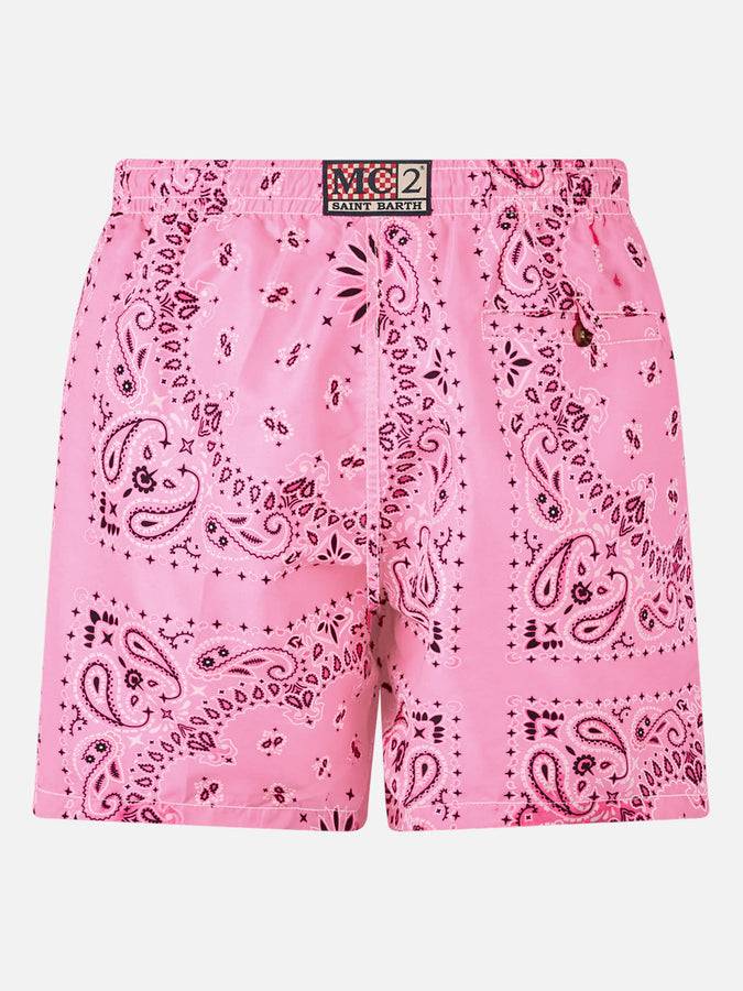 Mc2 Saint Barth Costume Da Bagno Da Uomo Con Stampa Bandana Rosa