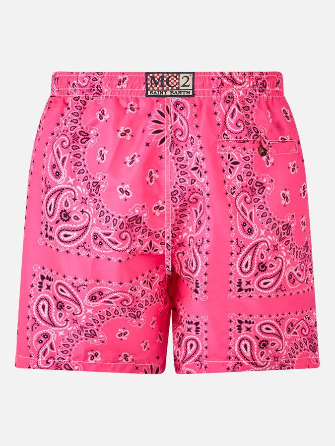 Mc2 Saint Barth Costume Da Bagno Da Uomo Con Stampa Bandana Rosa