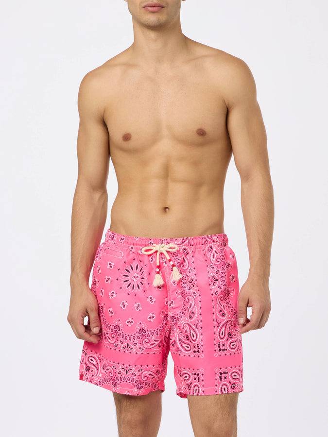 Mc2 Saint Barth Costume Da Bagno Da Uomo Con Stampa Bandana Rosa