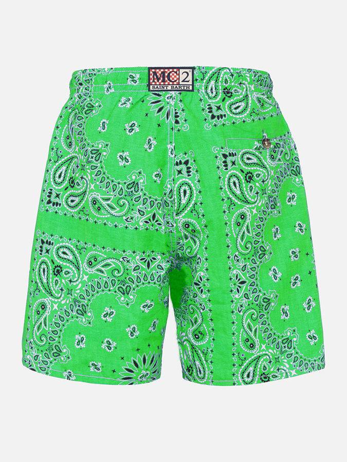 Mc2 Saint Barth Costume Da Bagno Da Uomo Con Stampa Bandana Verde