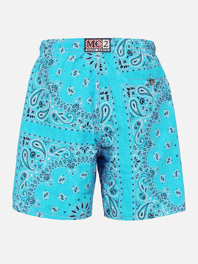 Mc2 Saint Barth Costume Da Bagno Da Uomo Con Stampa Bandana Verde Acqua