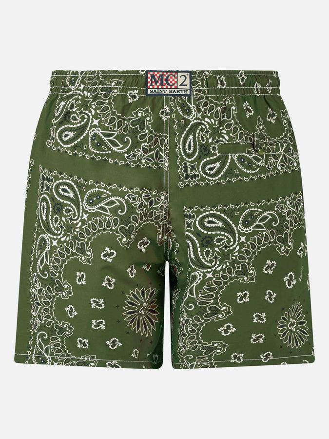 Mc2 Saint Barth Costume Da Bagno Da Uomo Con Stampa Bandana Verde